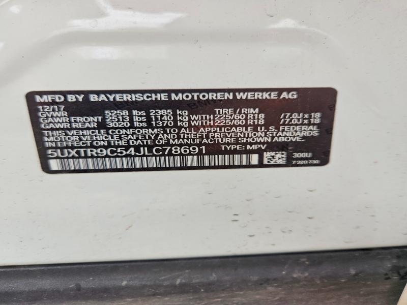 Aukcja sprzedaży 2018 Bmw X3, vin: 5UXTR9C54JLC78691, numer aukcji: 50964286