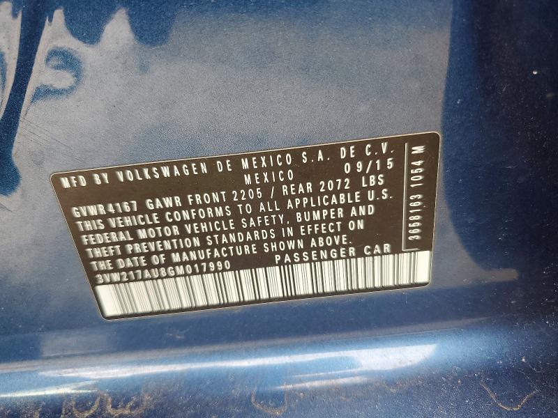 Aukcja sprzedaży 2016 Volkswagen Golf, vin: 3VW217AU8GM017990, numer aukcji: 48414146