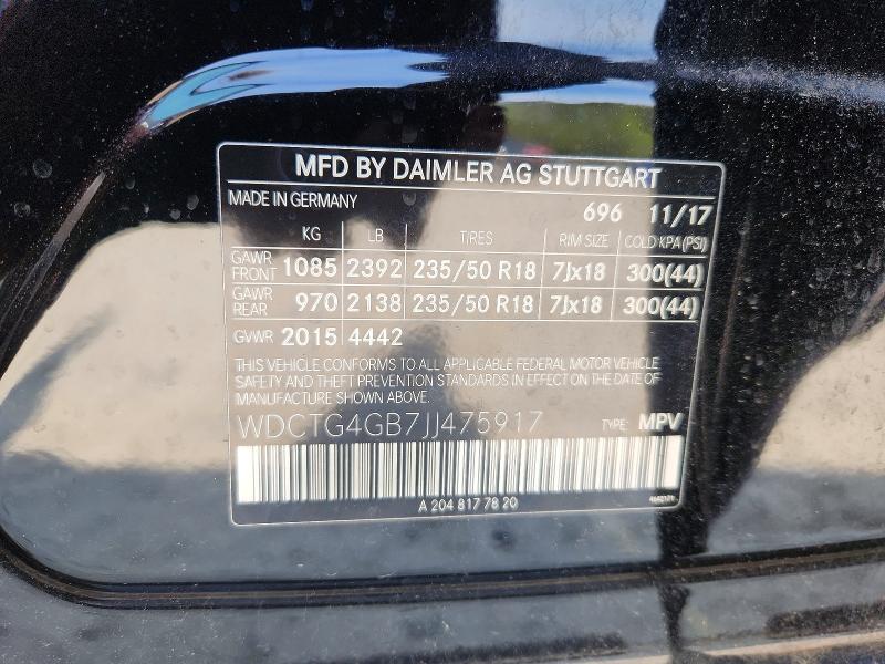 Продажа на аукционе авто 2018 Mercedes-benz Gla, vin: WDCTG4GB7JJ475917, номер лота: 49140906