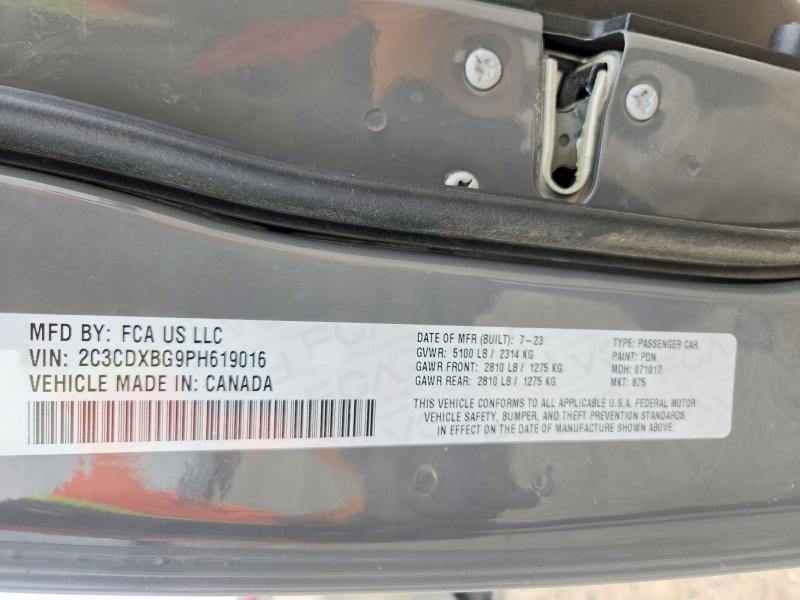 2023 Dodge Charger მანქანა იყიდება აუქციონზე, vin: 2C3CDXBG9PH619016, აუქციონის ნომერი: 49134256