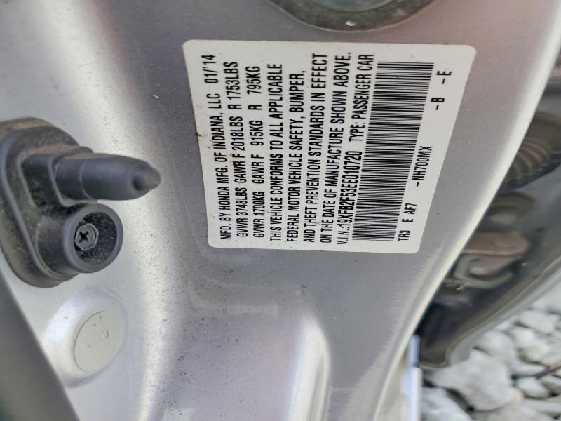 Aukcja sprzedaży 2014 Honda Civic, vin: 19XFB2F53EE010720, numer aukcji: 49196306
