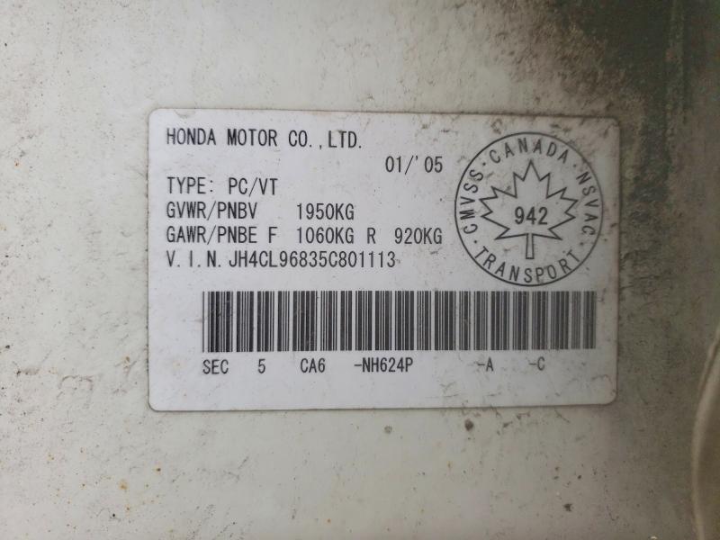 50132116 :رقم المزاد ، JH4CL96835C801113 vin ، 2005 Acura Tsx مزاد بيع