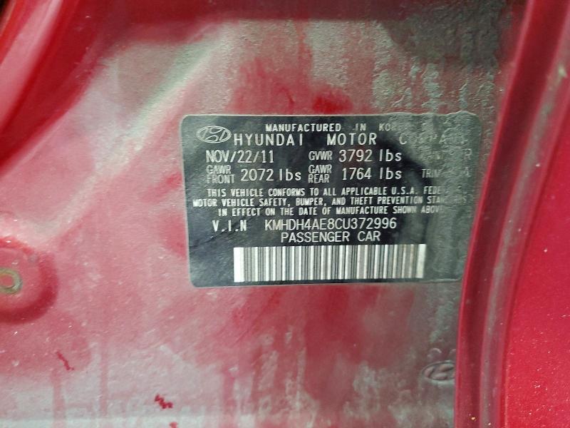 Продажа на аукционе авто 2012 Hyundai Elantra, vin: KMHDH4AE8CU372996, номер лота: 49245516