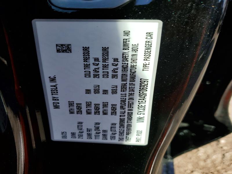 Продаж на аукціоні авто 2025 Tesla Model 3, vin: 5YJ3E1EA4SF069297, номер лоту: 47078436