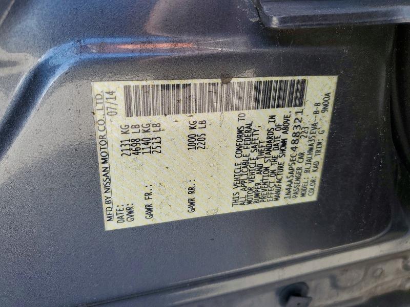 49430006 :رقم المزاد ، 1N4AA5AP5EC488321 vin ، 2014 Nissan Maxima مزاد بيع