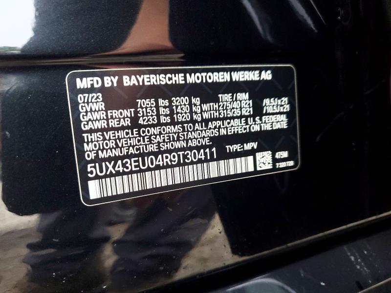 51814466 :رقم المزاد ، 5UX43EU04R9T30411 vin ، 2024 Bmw X5 مزاد بيع
