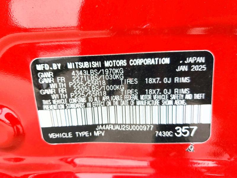 Продаж на аукціоні авто 2025 Mitsubishi Outlander Sport, vin: JA4ARUAU2SU000977, номер лоту: 49682766