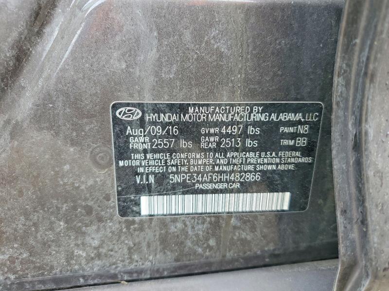 48383796 :رقم المزاد ، 5NPE34AF6HH482866 vin ، 2017 Hyundai Sonata مزاد بيع