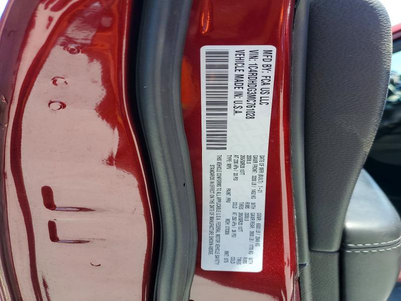 Продажа на аукционе авто 2021 Dodge Durango, vin: 1C4RDHDG3MC761028, номер лота: 51065066