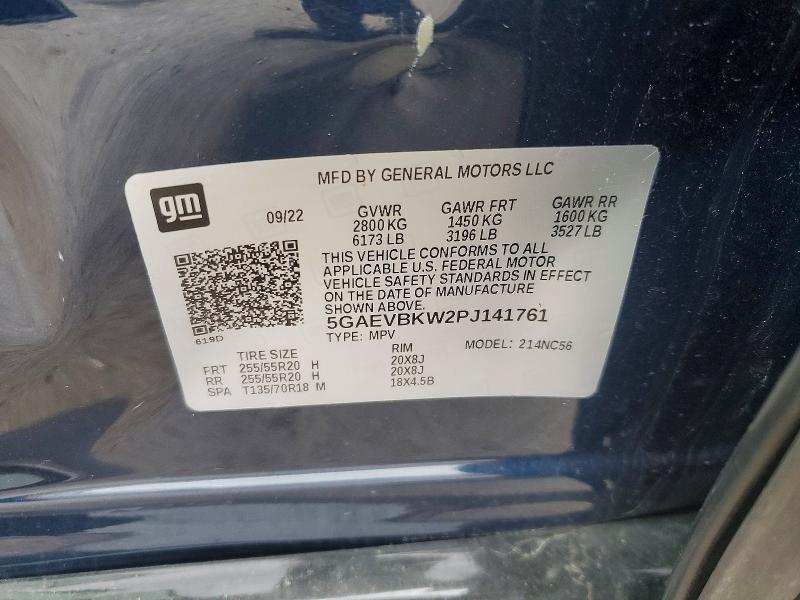 49613496 :رقم المزاد ، 5GAEVBKW2PJ141761 vin ، 2023 Buick Enclave مزاد بيع