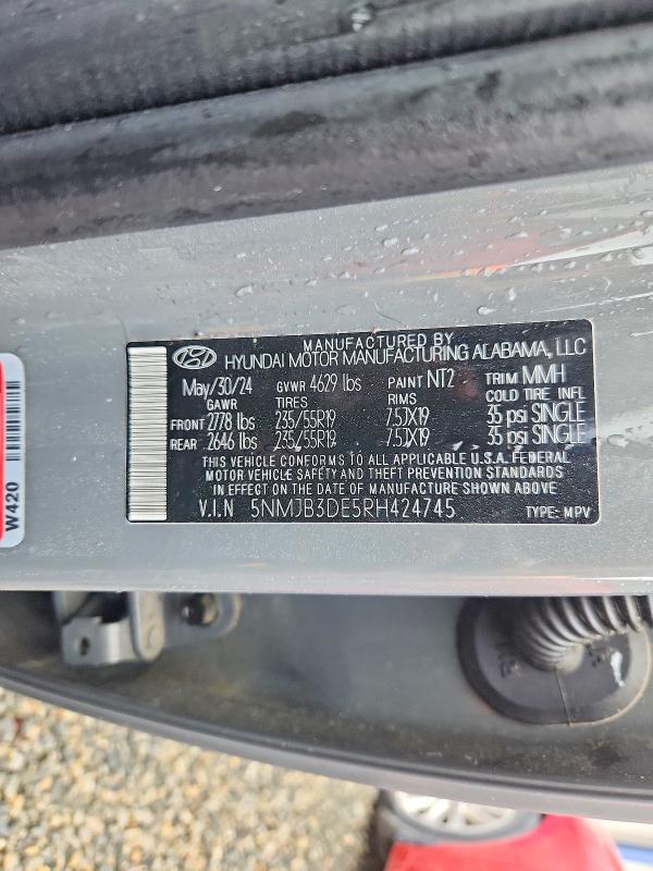Продаж на аукціоні авто 2024 Hyundai Tucson, vin: 5NMJB3DE5RH424745, номер лоту: 51357116