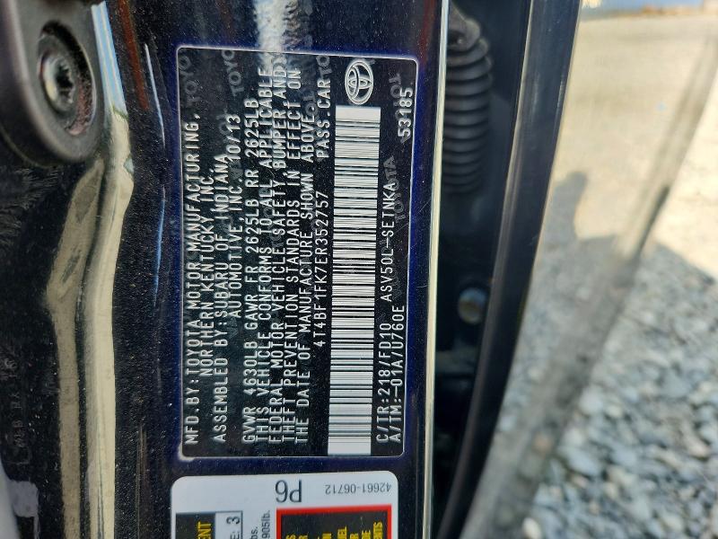 Aukcja sprzedaży 2014 Toyota Camry, vin: 4T4BF1FK7ER352757, numer aukcji: 49380076