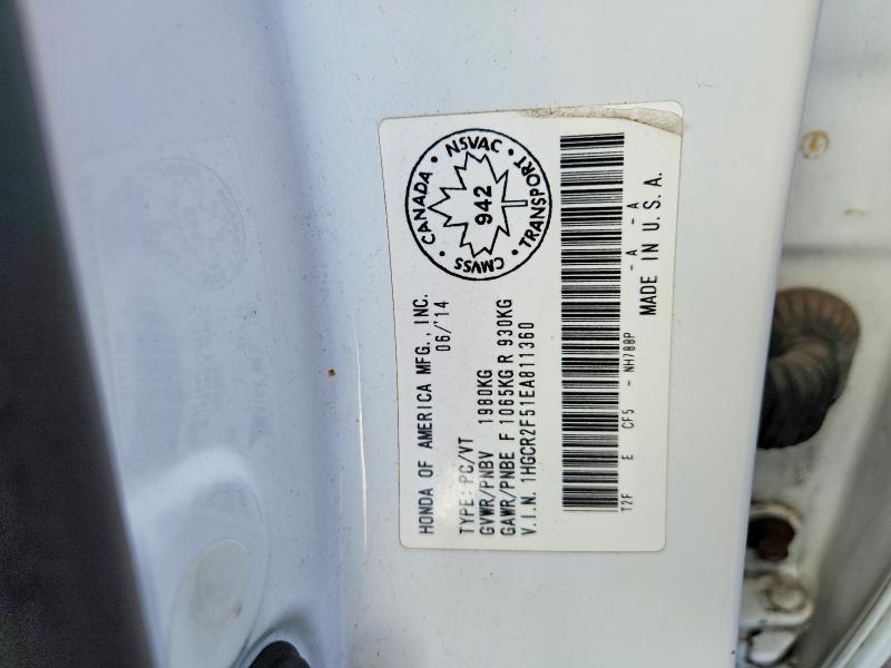 Aukcja sprzedaży 2014 Honda Accord, vin: 1HGCR2F51EA811360, numer aukcji: 49710426