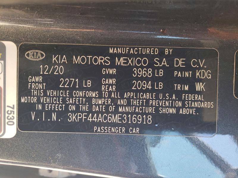 Продаж на аукціоні авто 2021 Kia Forte, vin: 3KPF44AC6ME316918, номер лоту: 50932086