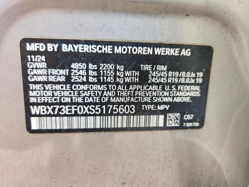 Продаж на аукціоні авто 2025 Bmw X1, vin: WBX73EF0XS5175603, номер лоту: 48232436