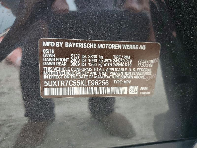 Aukcja sprzedaży 2019 Bmw X3, vin: 5UXTR7C55KLE96256, numer aukcji: 51453776