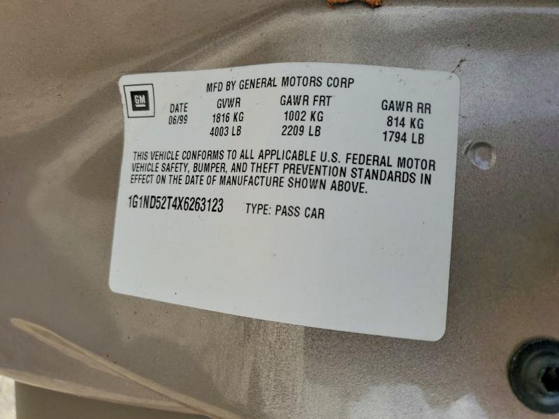 1999 Chevrolet Malibu მანქანა იყიდება აუქციონზე, vin: 1G1ND52T4X6263123, აუქციონის ნომერი: 50704346
