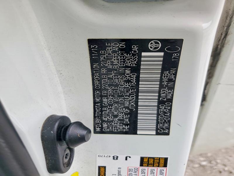 2014 Toyota Prius მანქანა იყიდება აუქციონზე, vin: JTDKN3DU7E1764440, აუქციონის ნომერი: 50066246