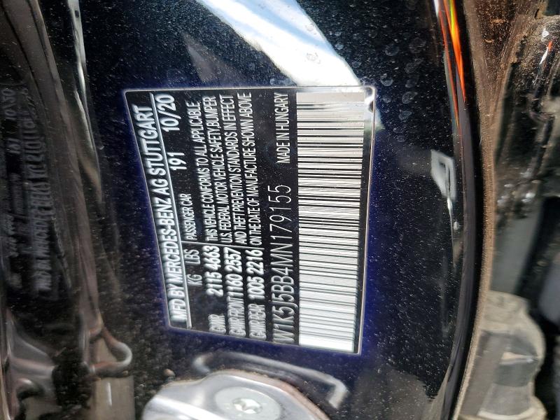 Aukcja sprzedaży 2021 Mercedes-benz Cla, vin: W1K5J5BB4MN179155, numer aukcji: 52046296