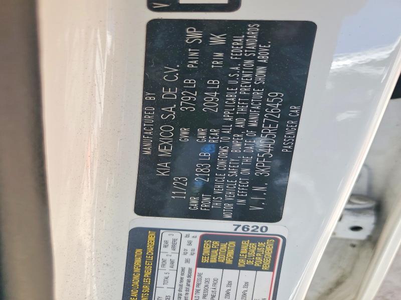2024 Kia Forte მანქანა იყიდება აუქციონზე, vin: 3KPF54AD5RE726459, აუქციონის ნომერი: 49454696
