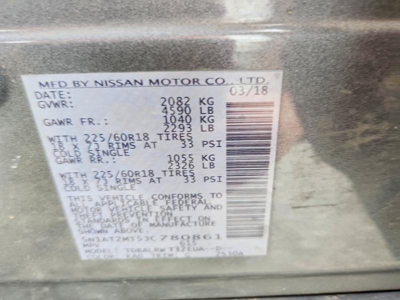48648786 :رقم المزاد ، 5N1AT2MT5JC780861 vin ، 2018 Nissan Rogue مزاد بيع