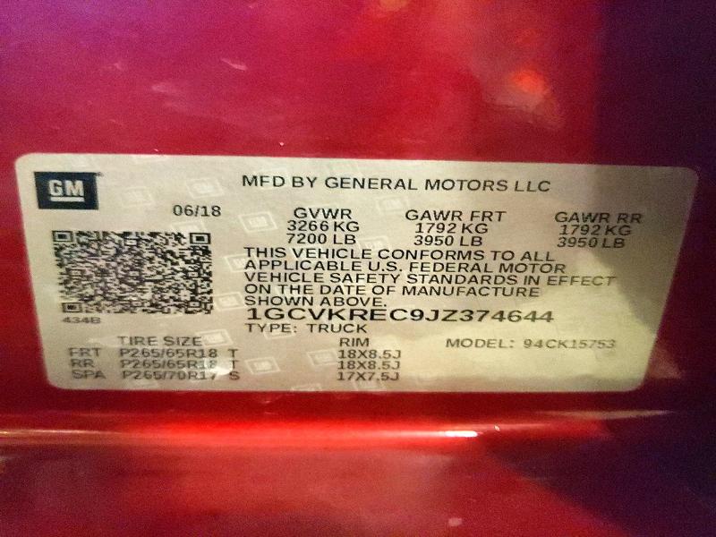 Aukcja sprzedaży 2018 Chevrolet Silverado, vin: 1GCVKREC9JZ374644, numer aukcji: 48424076