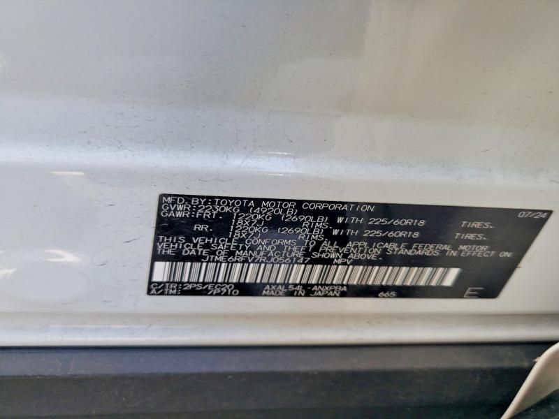 51535906 :رقم المزاد ، JTME6RFV7RJ056147 vin ، 2024 Toyota Rav4 مزاد بيع