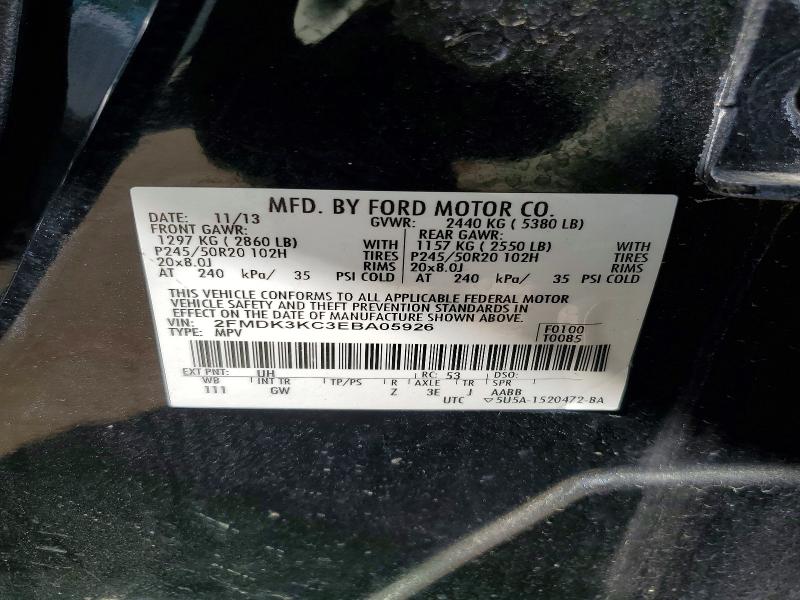 50504976 :رقم المزاد ، 2FMDK3KC3EBA05926 vin ، 2014 Ford Edge مزاد بيع