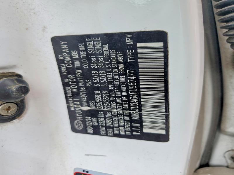 2015 Hyundai Tucson მანქანა იყიდება აუქციონზე, vin: KM8JU3AG4FU987477, აუქციონის ნომერი: 51692806