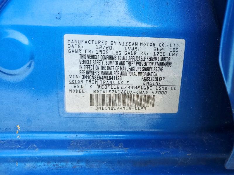 Продаж на аукціоні авто 2021 Nissan Versa, vin: 3N1CN8EV4ML841123, номер лоту: 49509046