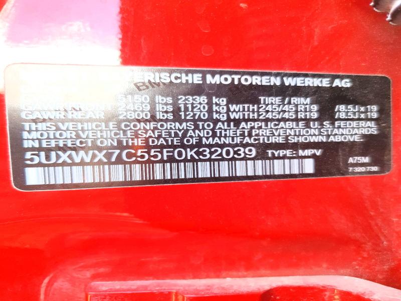 48662726 :رقم المزاد ، 5UXWX7C55F0K32039 vin ، 2015 Bmw X3 مزاد بيع