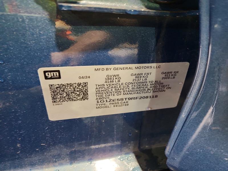 46902056 :رقم المزاد ، 1G1ZE5ST9RF208118 vin ، 2024 Chevrolet Malibu مزاد بيع