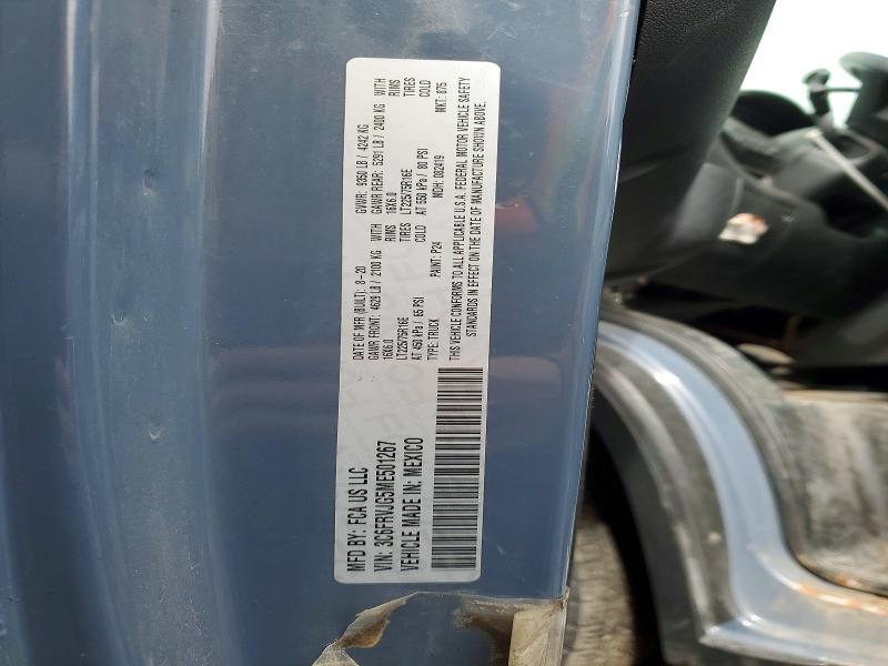 2021 Ram Promaster 3500 მანქანა იყიდება აუქციონზე, vin: 3C6FRVJG5ME501267, აუქციონის ნომერი: 48704056