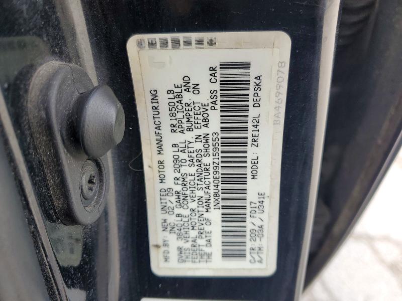 51795466 :رقم المزاد ، 1NXBU40E99Z159553 vin ، 2009 Toyota Corolla مزاد بيع