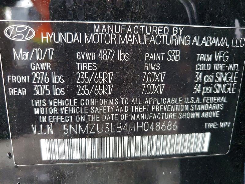 Продажа на аукционе авто 2017 Hyundai Santa Fe Sport, vin: 5NMZU3LB4HH048686, номер лота: 49064016