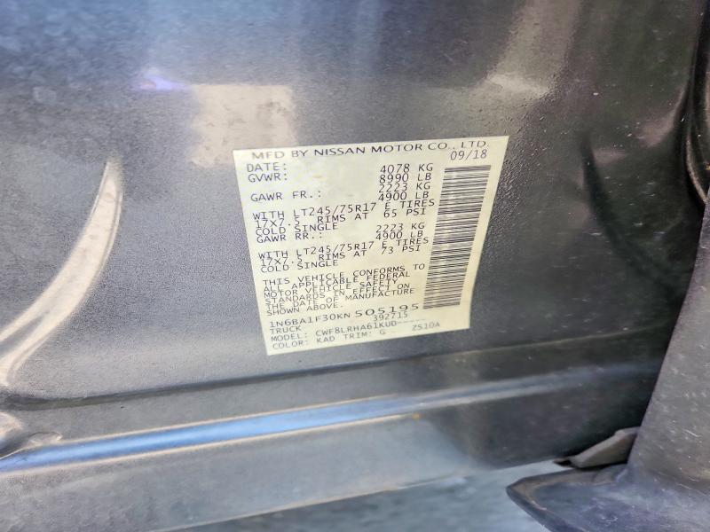 Продаж на аукціоні авто 2019 Nissan Titan Xd, vin: 1N6BA1F30KN505195, номер лоту: 50885456