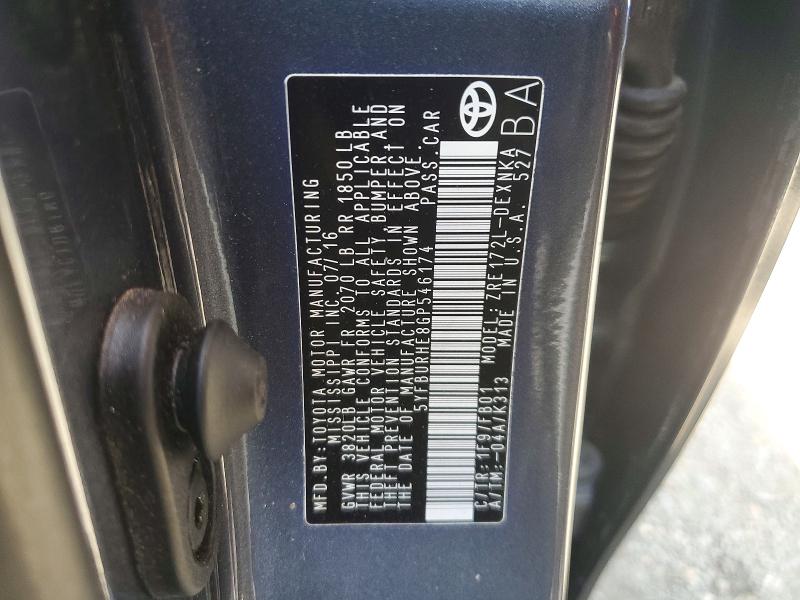 Продажа на аукционе авто 2016 Toyota Corolla, vin: 5YFBURHE8GP546174, номер лота: 51400236