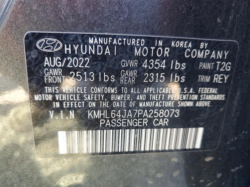 Продажа на аукционе авто 2023 Hyundai Sonata, vin: KMHL64JA7PA258073, номер лота: 49266166