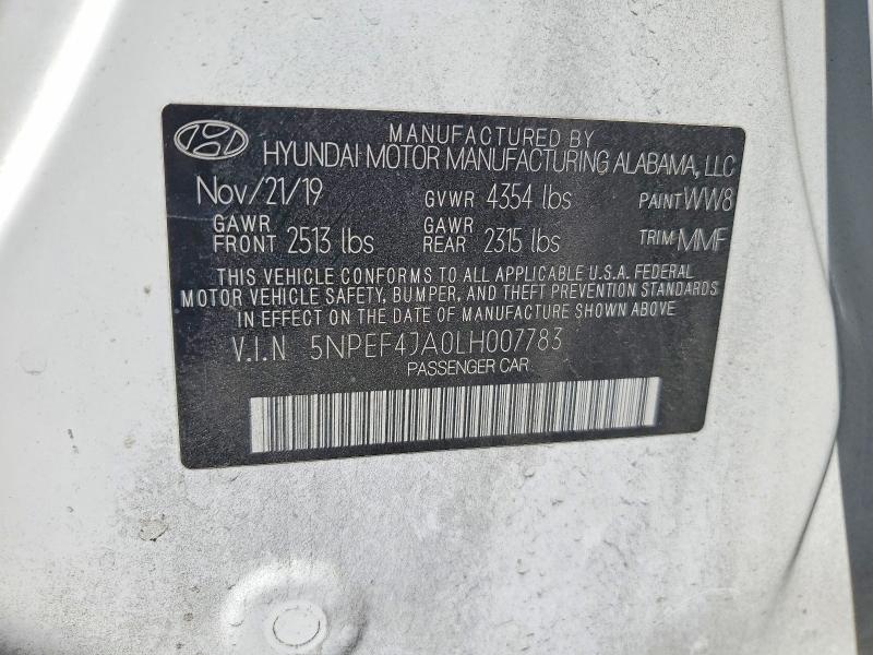 51690726 :رقم المزاد ، 5NPEF4JA0LH007783 vin ، 2020 Hyundai Sonata مزاد بيع