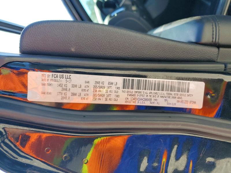 2017 Dodge Durango მანქანა იყიდება აუქციონზე, vin: 1C4RDHDG4HC906499, აუქციონის ნომერი: 48637716