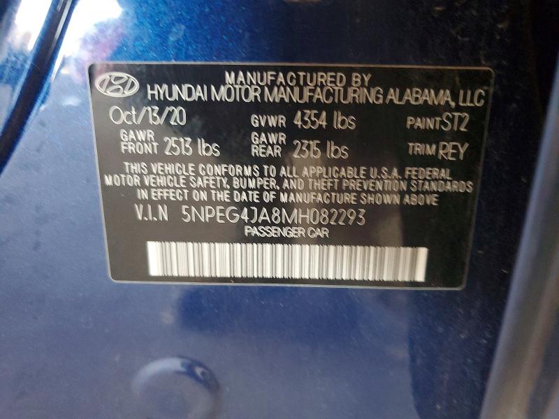 Продаж на аукціоні авто 2021 Hyundai Sonata, vin: 5NPEG4JA8MH082293, номер лоту: 49031546