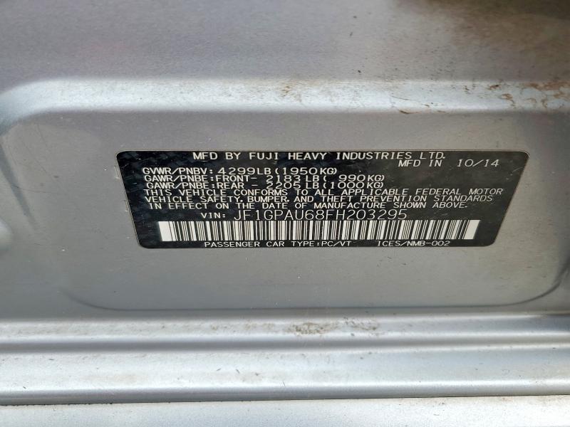Продажа на аукционе авто 2015 Subaru Impreza, vin: JF1GPAU68FH203295, номер лота: 51261096