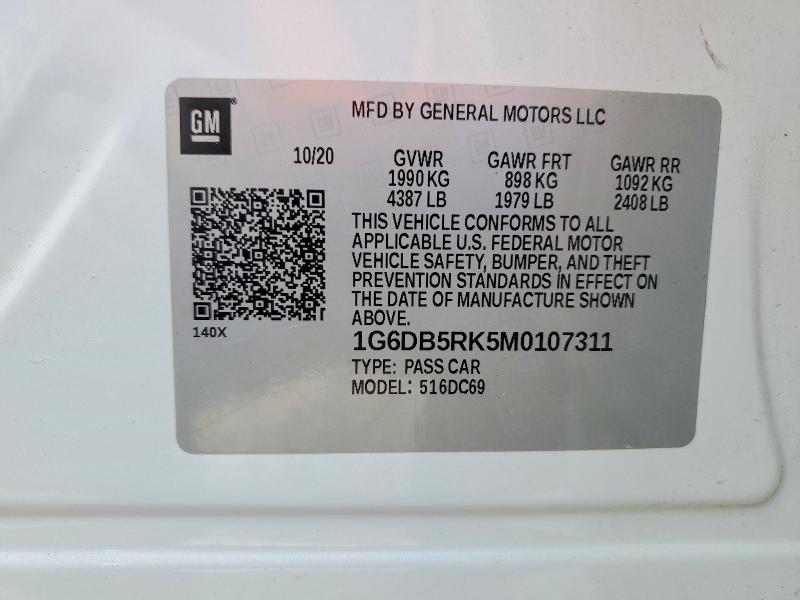 51090556 :رقم المزاد ، 1G6DB5RK5M0107311 vin ، 2021 Cadillac Ct4 مزاد بيع