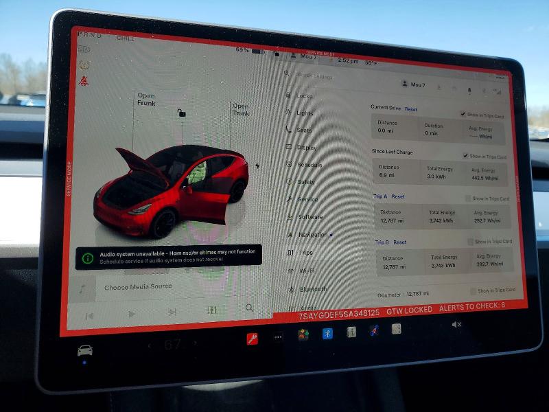48955026 :رقم المزاد ، 7SAYGDEF5SA348125 vin ، 2025 Tesla Model Y مزاد بيع