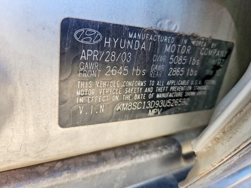 Продажа на аукционе авто 2003 Hyundai Santa Fe, vin: KM8SC13D93U526592, номер лота: 51041906