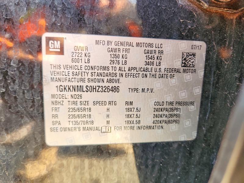 Продаж на аукціоні авто 2017 Gmc Acadia, vin: 1GKKNMLS0HZ326486, номер лоту: 51021396