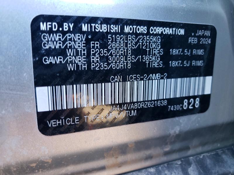 Продажа на аукционе авто 2024 Mitsubishi Outlander, vin: JA4J4VA80RZ621638, номер лота: 48807406