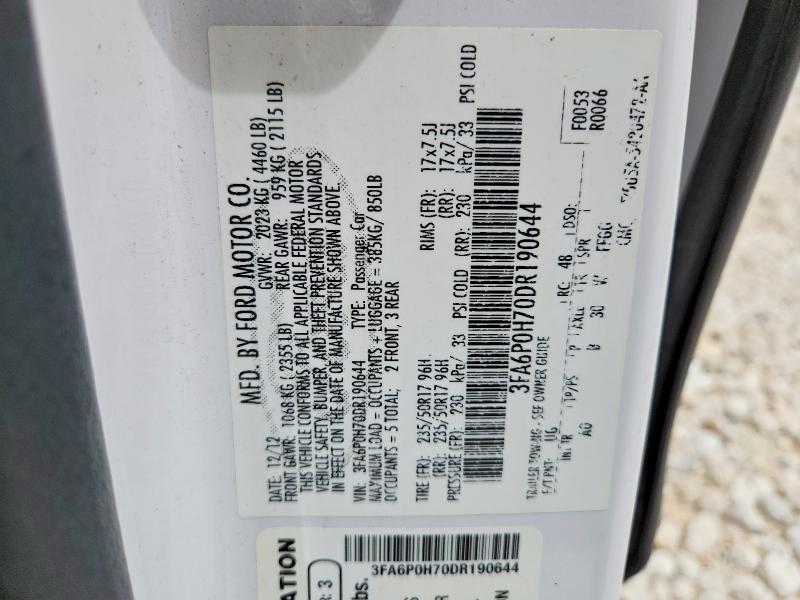 Aukcja sprzedaży 2013 Ford Fusion, vin: 3FA6P0H70DR190644, numer aukcji: 49318866