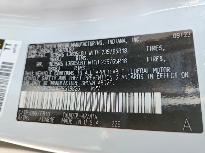 Продаж на аукціоні авто 2023 Toyota Highlander, vin: 5TDKDRAH6PS519826, номер лоту: 48645476