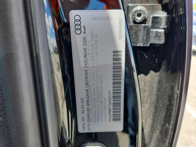 48531116 :رقم المزاد ، WAUVPBFF1GA020171 vin ، 2016 Audi A3 مزاد بيع